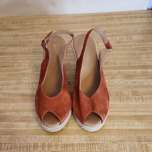 PASEART Chic Rust Espadrille Slingback Sandals, size 40